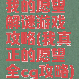 我的愿望解谜游戏攻略(我真正的愿望全cg攻略)