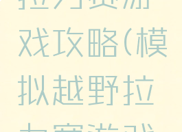 模拟越野拉力赛游戏攻略(模拟越野拉力赛游戏攻略图解)